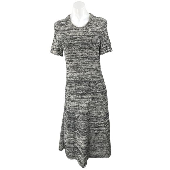 Paul Smith Gray Silk Wool Knit Short Sleeve Midi Maxi A-Line Sweater Dress Sz S - Picture 1 of 5